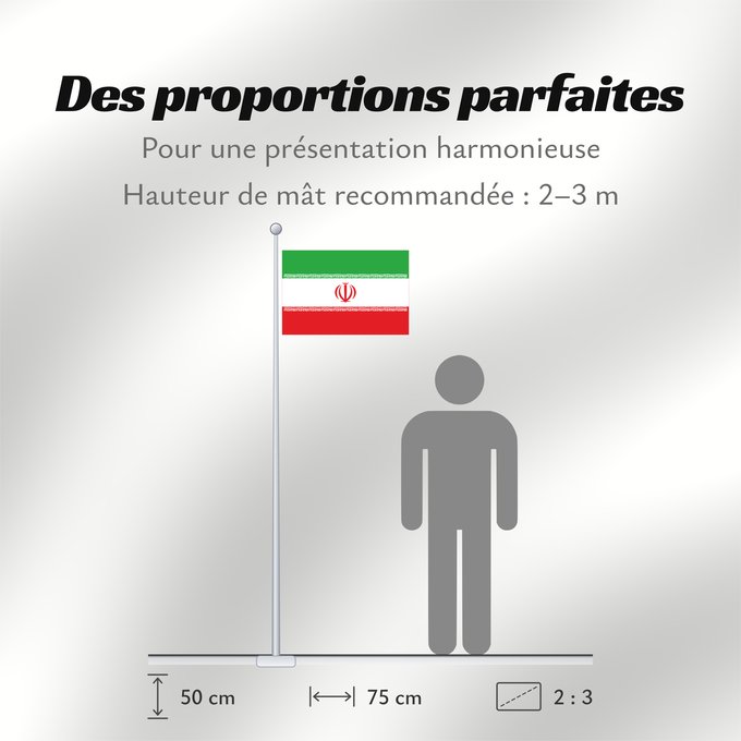 Proportions du drapeau : Iran Irán