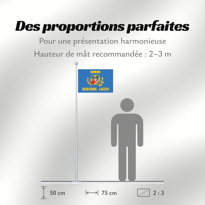 Proportions du drapeau : Lazio Latium Lacio