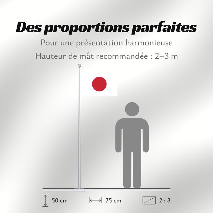 Proportions du drapeau : Japan Japon Japón Giappone