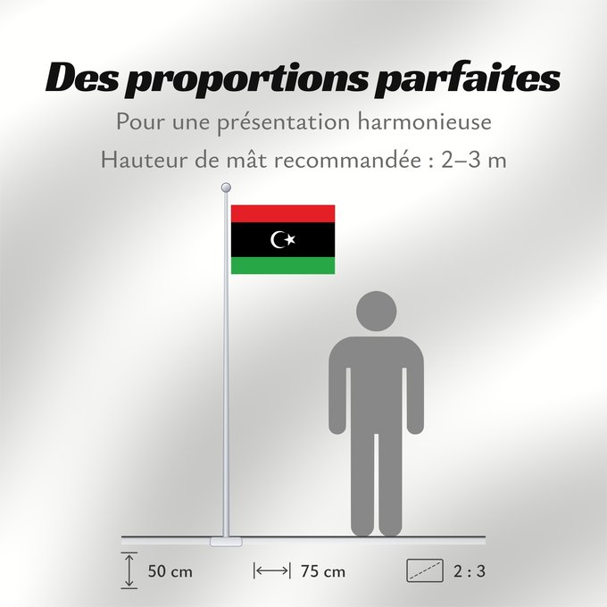 Proportions du drapeau : Libya	The national flag of Libya	La Libye	Libia	Libyen	Libië	Líbia	علم ليبيا	Banniel Libia	Libije	Liibüa lipp	דגל לוב	リビアの国旗。	리비아의 국기	Libyas flagg	Libiei	Флаг Ливии	ⵍⵉⴱⵢⴰ ⴰⵛⵏⵢⴰⵍ ⵏ ⵍⵉⴱⵢⴰ