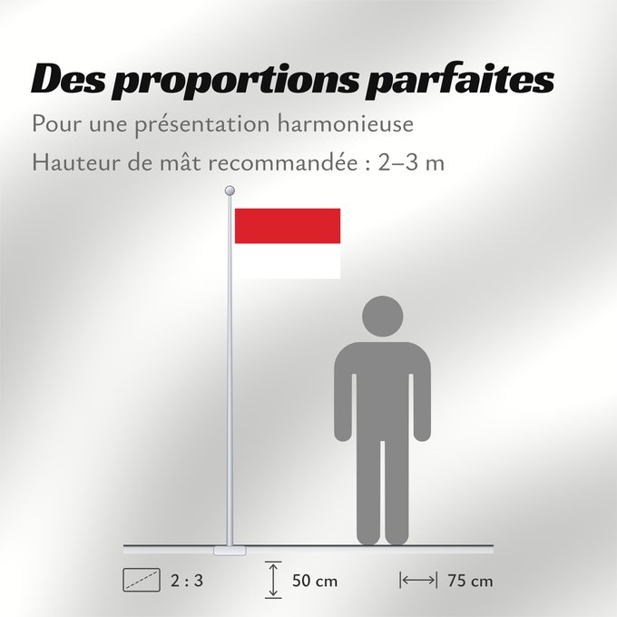 Proportions du drapeau : Monaco	Mónaco	Monako	Сцяг Манака	Monacos	پرچم موناکو	Bandêa de Mu̍negu	Monaka	Прапор Монако
