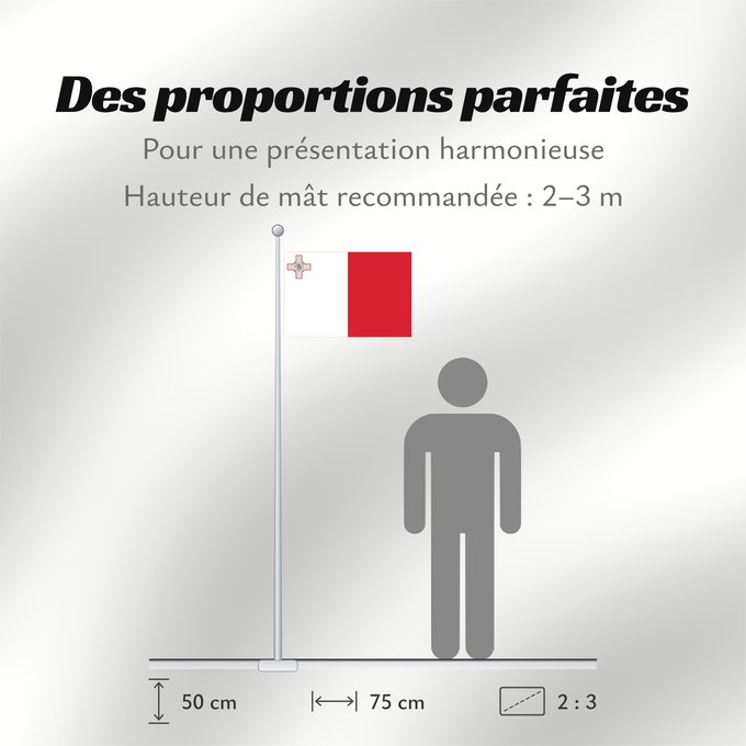 Proportions du drapeau : Malta	Malte	Сцяг Мальты	Maltas	Ta  Malta	Флаг Мальты	Прапор Мальти