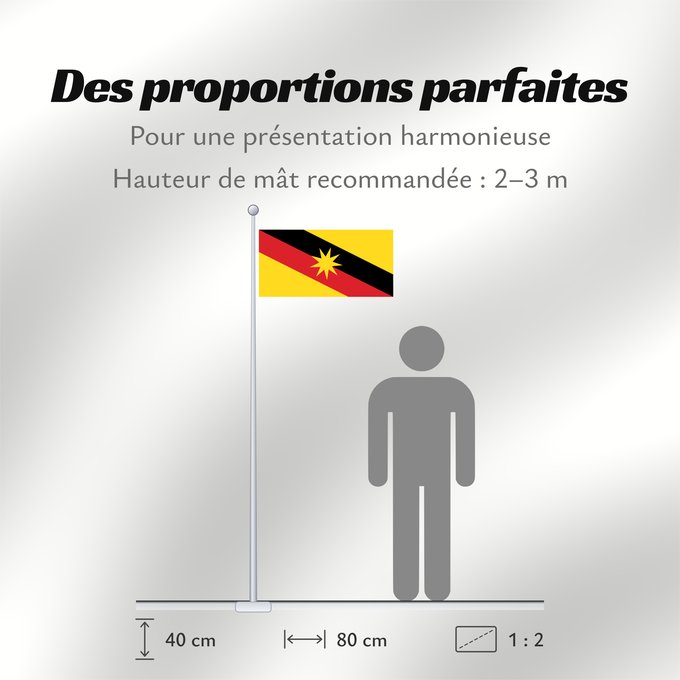 Proportions du drapeau : Sarawak	Malaysian state of Sarawak	Sarawak 