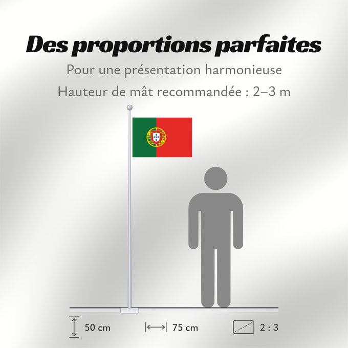 Proportions du drapeau : Portugal Portugals Portogallo A bandeira nacional de Portugal Portugalii علم البرتغال Сцяг Партугаліі Banniel broadel Portugal Portugala პორტუგალიის დროშა Прапор Португалії