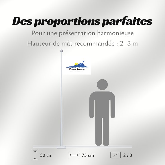 Proportions du drapeau : Réunion