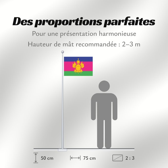 Proportions du drapeau : Krasnodar Krai	Krasnodar Krai 	Kraï de Krasnodar	Krai de Krasnodar	Krasnodar krai	Kraj di Krasnodar