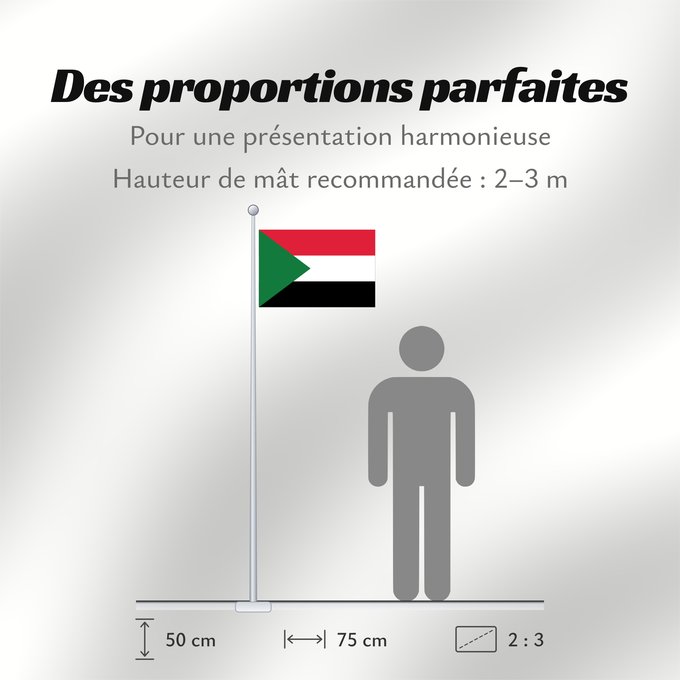 Proportions du drapeau : Sudan	Soudan	Sudán	Soedan	علم السودان	Sudans