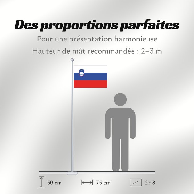 Proportions du drapeau : Slovenia	Slovénie	Eslovenia	Slowenien	Slovenië	Słowenii	Сцяг Славеніі	Slovenije	D Eslovènia	Slovinská vlajka	Флаг Словении	Прапор Словенії
