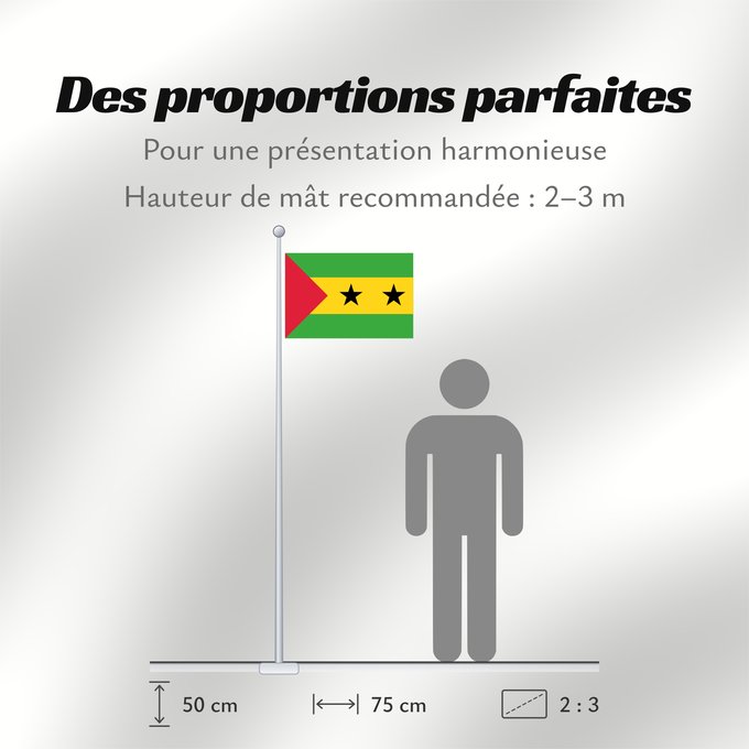 Proportions du drapeau : Sao Tome and Principe Sao Tomé-et-Principe Santo Tomé y Príncipe São Tomé und Príncipe Sao Tome e Principe