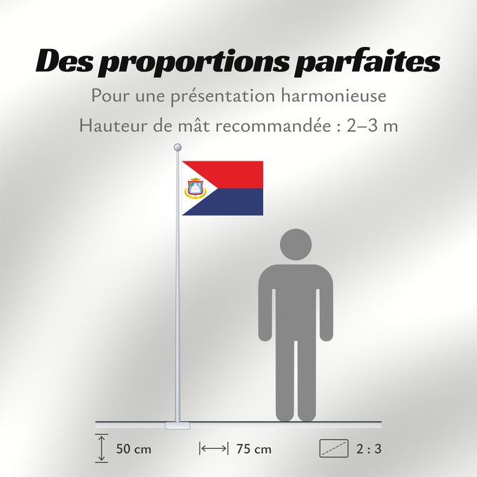 Proportions du drapeau : Sint Maarten	Sint Maarten  Kingdom of the Netherlands	Saint-Martin