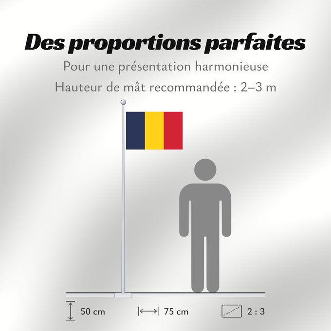 Proportions du drapeau : Chad	National du Tchad	Chad. Proporción 2 3	Tschad	Ciad	Tsjaad	علم تشاد	Ĉado	Ciadului	Čada	Tchads