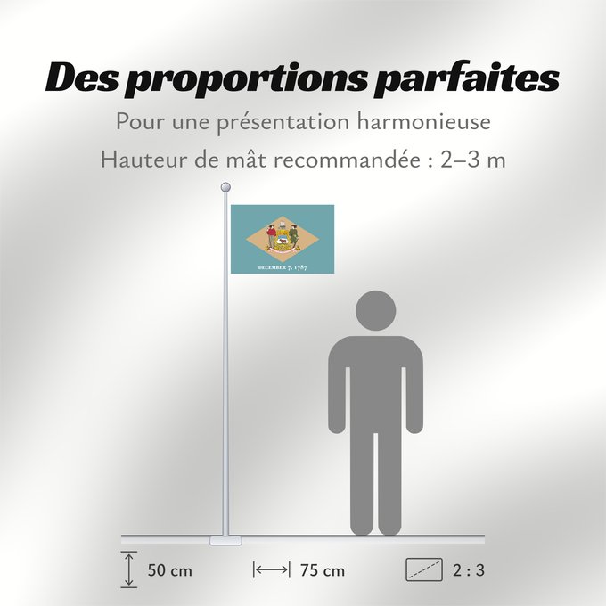 Proportions du drapeau : Delaware ᏕᎳᏪᎢ ᎦᏓᏘ Ka hae Kelawea Delevariae Vlagge van Delaware Déláwee Hahoodzo bidah naatʼaʼí Флаг Делавэра Američke savezne države Delaver Delawares