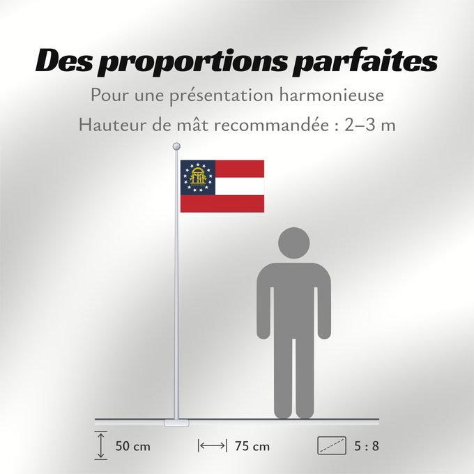 Proportions du drapeau : State of Georgia	Georgia