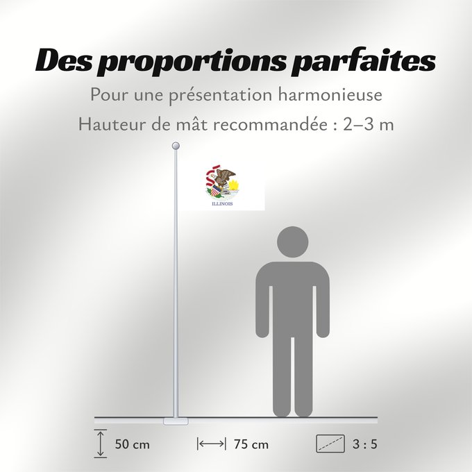 Proportions du drapeau : Illinois