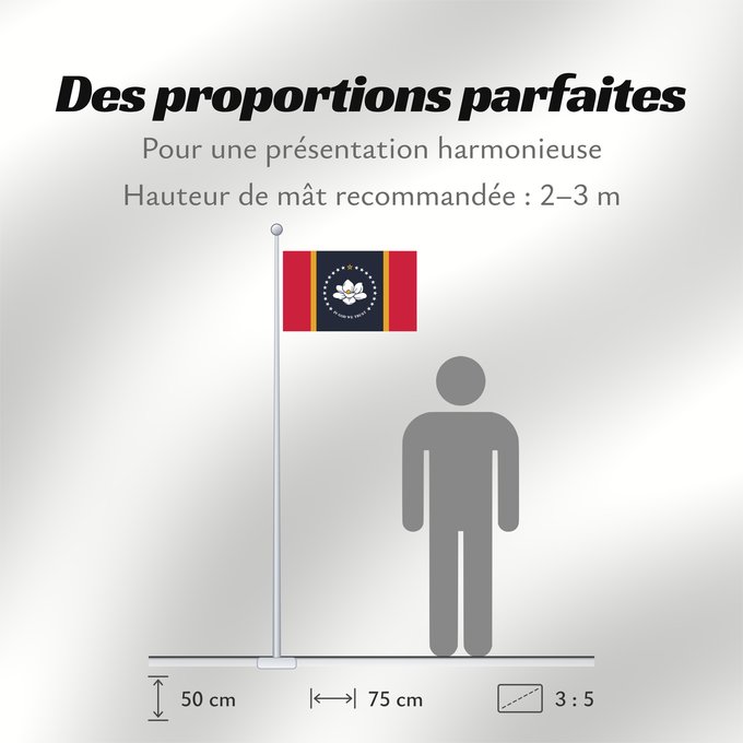 Proportions du drapeau : Mississippi U Mississippi Misisipi o Misisipí