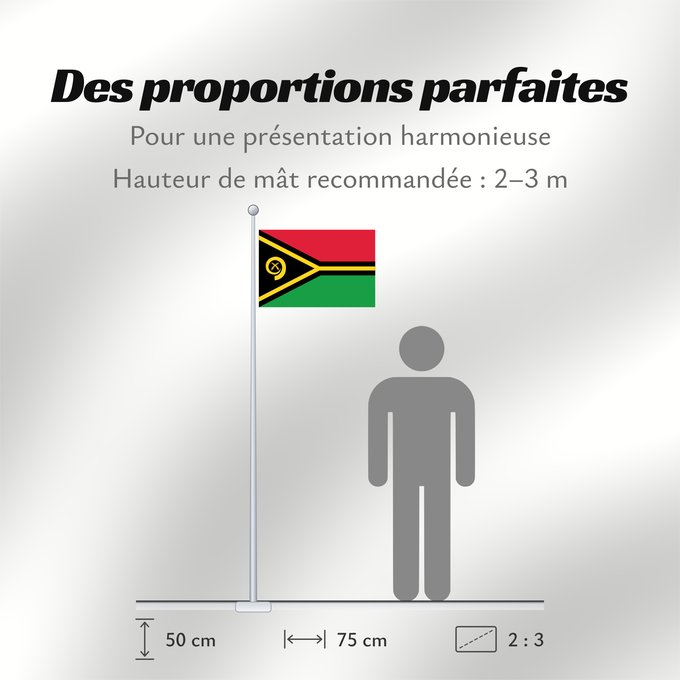 Proportions du drapeau : Vanuatu