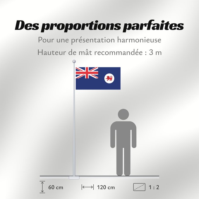 Proportions du drapeau : Tasmania	Tasmanie	Tasmanien