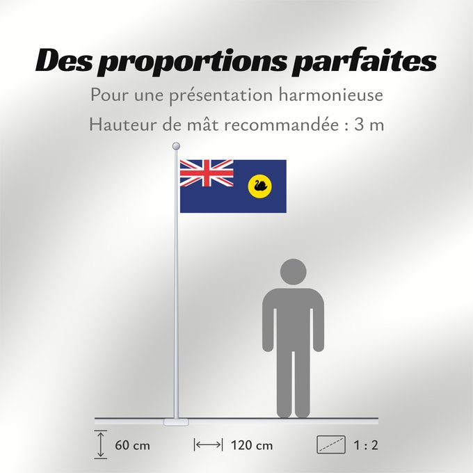 Proportions du drapeau : Western Australia Australie-Occidentale Australia Occidental Westaustralien