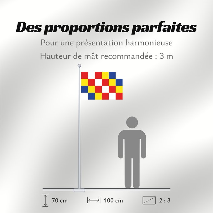 Proportions du drapeau : Antwerp	Anvers	Amberes	Antwerpen	Anversa