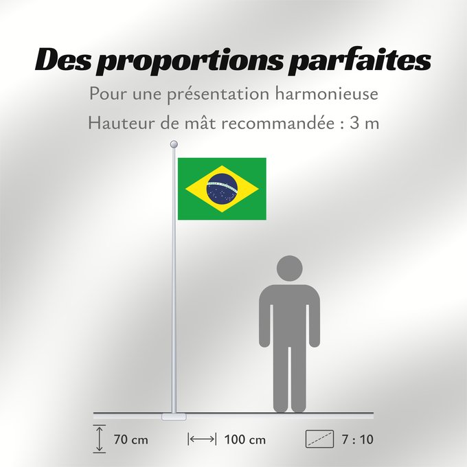 Proportions du drapeau : Brazil Brésil Brasil Brasilien Brasile