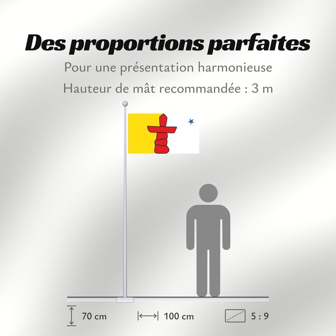Proportions du drapeau : Nunavut	Banniel tiriad Nunavut, Kanada	ᓄᓇᕘᑉ ᓴᐃᒻᒪᑎ