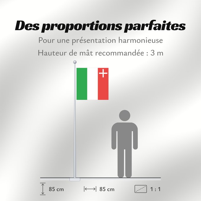 Proportions du drapeau : Neuchâtel (fr)