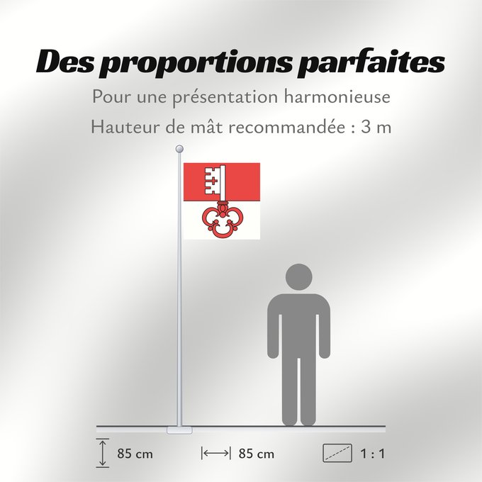 Proportions du drapeau : Canton of Obwalden Obwalden canton d'Obwald Obwalden Obvaldo Canton of Obwalden in Switzerland