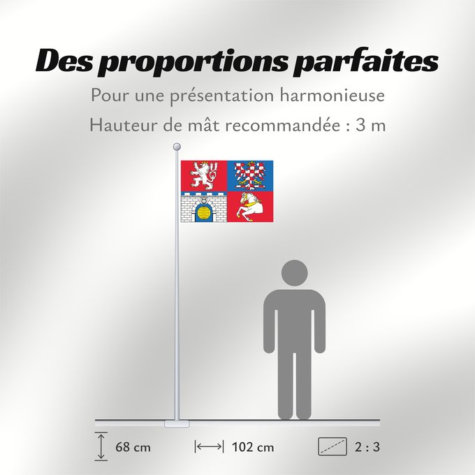 Proportions du drapeau : Pardubice Region	Région de Pardubice	Región de Pardubice	Region Pardubice	Pardubice Regione