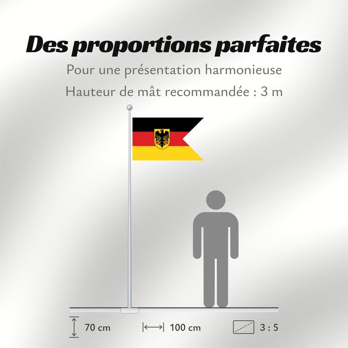 Proportions du drapeau : German Consular Ensign