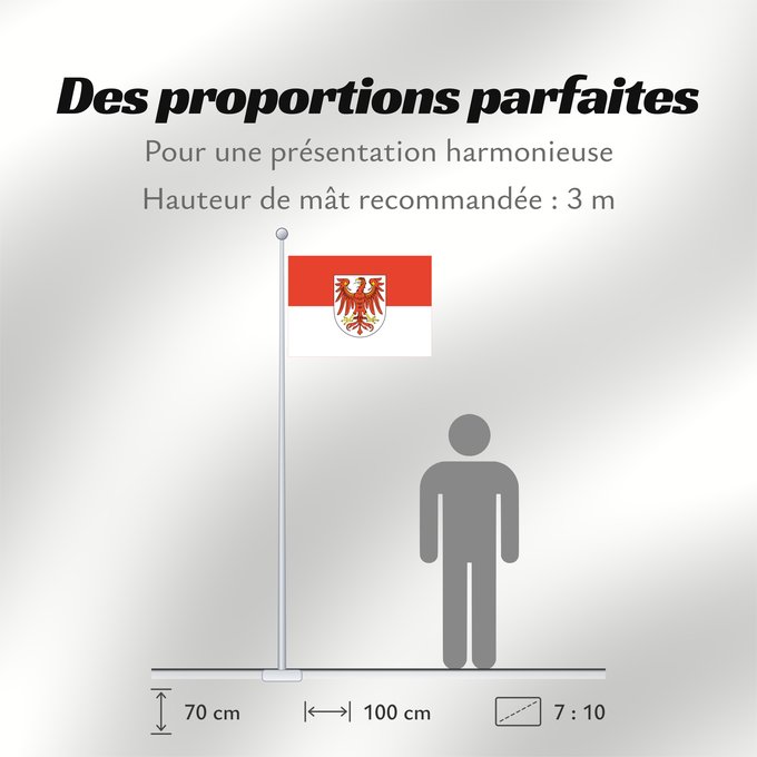 Proportions du drapeau : Brandenburg Brandebourg Brandeburgo