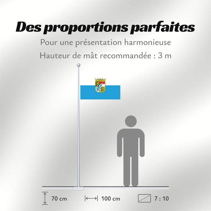 Proportions du drapeau : Bavaria  state	Bavaria	Baviera