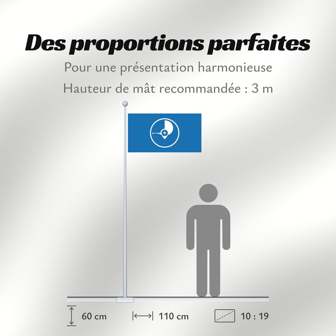 Proportions du drapeau : Yap	Guaire