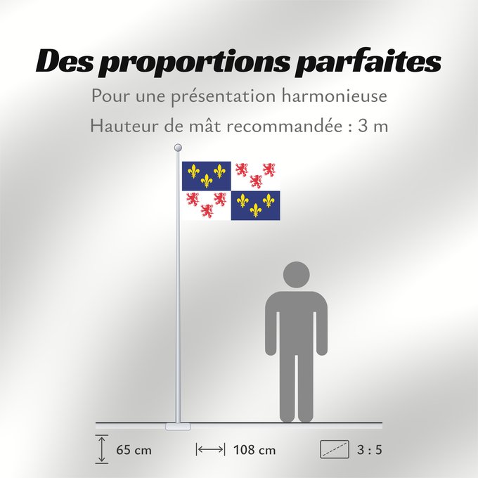 Proportions du drapeau : Picardie	Region Picardie in France	Région Picardie en France	Picardo	Picard
