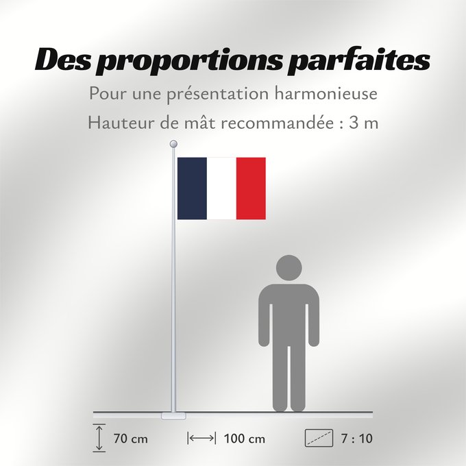 Proportions du drapeau : France	Francia	Frankreich	France in #002654, #FFFFFF, #CE1126