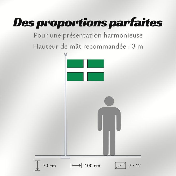Proportions du drapeau : Devon	Hrabstwa Devon	Banniel Sant Petroc