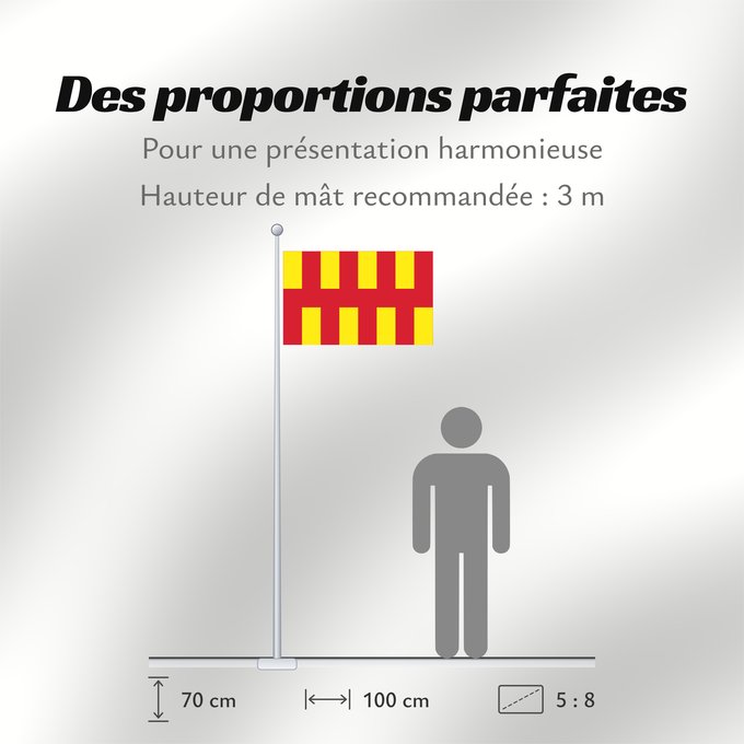 Proportions du drapeau : Northumberland Le Northumberland