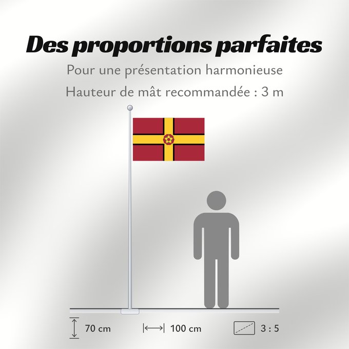 Proportions du drapeau : Northamptonshire Historic county of Northamptonshire