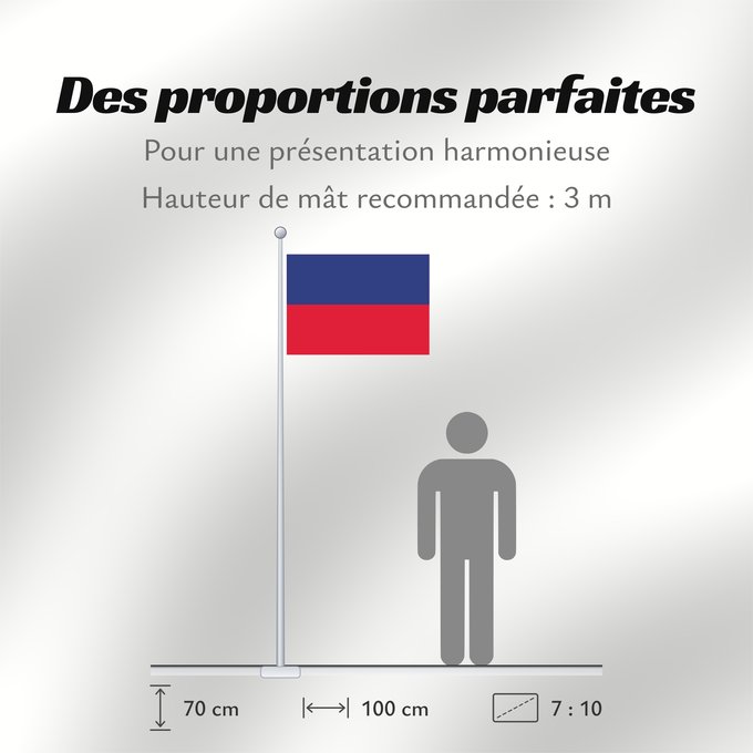 Proportions du drapeau : Haiti  civil	Civil flag of Haiti	Haïti	Haití	Haiti