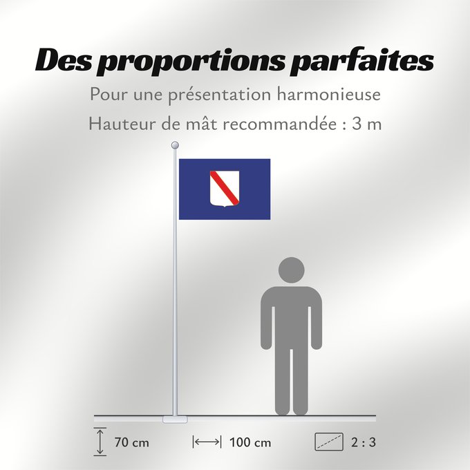 Proportions du drapeau : Campania Campania’s région de Campanie Regione italiana Campania Bannera dâ Campania