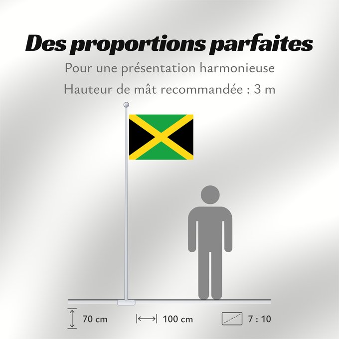 Proportions du drapeau : Jamaica	Jamaïque	Jamaika	Giamaica	Флаг Ямайки	Jamajke	Прапор Ямайки