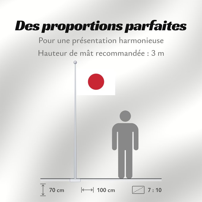 Proportions du drapeau : Japan Japon Japón Giappone