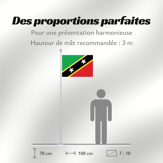 Proportions du drapeau : Saint Kitts and Nevis Saint-Christophe-et-Niévès San Cristóbal y Nieves St. Kitts und Nevis Saint Kitts e Nevis Saint Kitts a Nevis Shan Críostóir-Nimheas Sen Kitts ha Nevis Флаг Сент-Китса и Невиса Saunt Kitts an Nevis Saint Kittsa in Nevisa