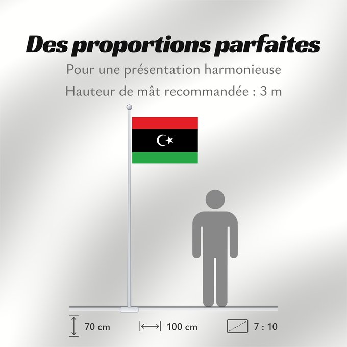 Proportions du drapeau : Libya The national flag of Libya La Libye Libia Libyen Libië Líbia علم ليبيا Banniel Libia Libije Liibüa lipp דגל לוב リビアの国旗。 리비아의 국기 Libyas flagg Libiei Флаг Ливии ⵍⵉⴱⵢⴰ ⴰⵛⵏⵢⴰⵍ ⵏ ⵍⵉⴱⵢⴰ