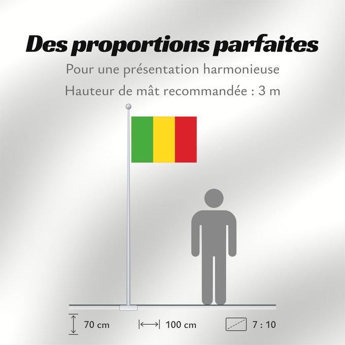 Proportions du drapeau : Mali Malí علم مالي Mali finifana Malija Raaya bu Mali