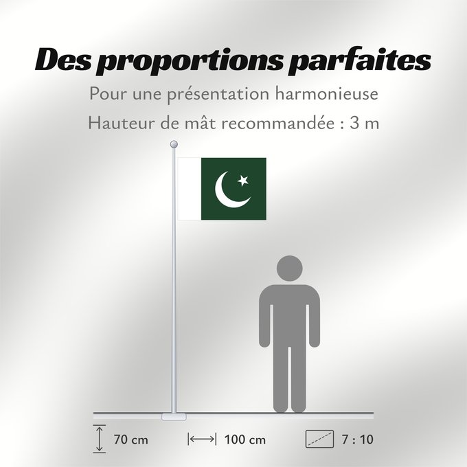 Proportions du drapeau : Pakistan Pakistan Pakistán Paquistão علم باكستان পাকিস্তানের জাতীয় পতাকা পাকিস্তানর ফিরালহান Pakistano पाकिस्तान का ध्वज ପାକିସ୍ତାନୀ ଝଣ୍ଡା ਪਾਕਿਸਤਾਨ ਦਾ ਕੌਮੀ ਝੰਡਾ د پاکستان بيرغ Флаг Пакистана Pakistana பாக்கித்தான் கொடி Прапор Пакистану پاکستان کا پرچم