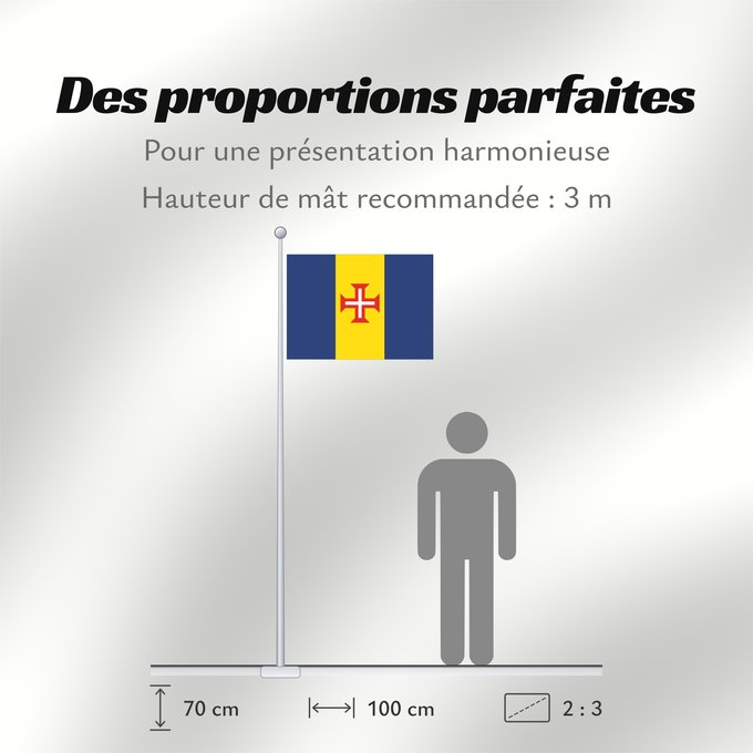 Proportions du drapeau : Madeira Autonomous Region of Madeira, Portugal Madera Região Autónoma da Madeira