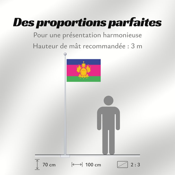 Proportions du drapeau : Krasnodar Krai	Krasnodar Krai 	Kraï de Krasnodar	Krai de Krasnodar	Krasnodar krai	Kraj di Krasnodar