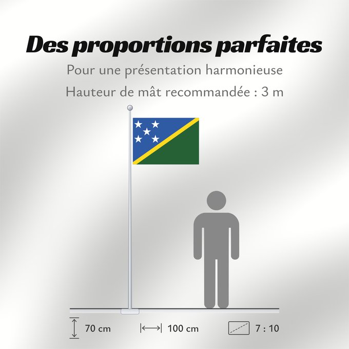 Proportions du drapeau : Solomon Islands îles Salomon Islas Salomón Salomonen Isole Salomone Salomonseilanden Ynysoedd Solomon Oileán Sholamón Brattagh ny h-Ellanyn Holomon Ynysow Salamon The Solomon Islands Salomonovih otokih