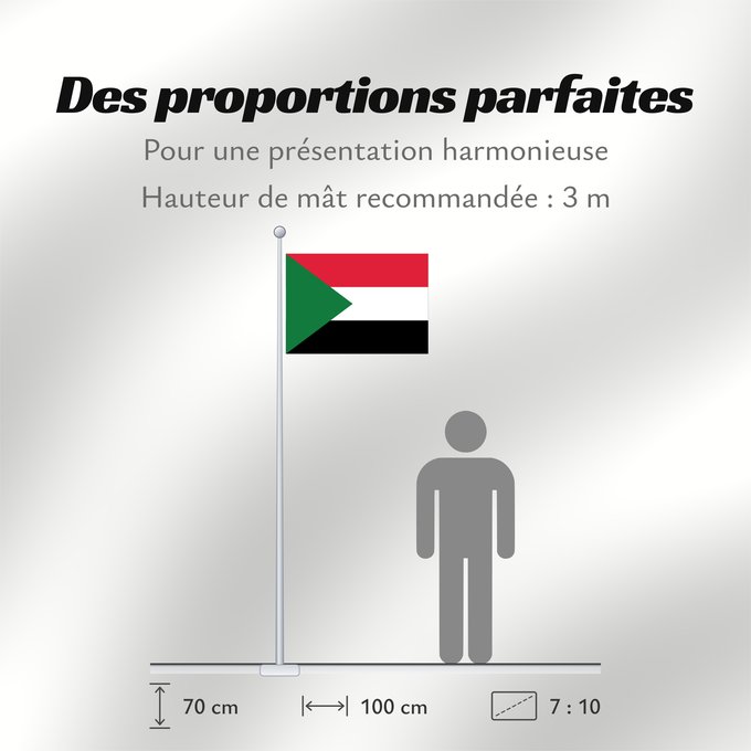 Proportions du drapeau : Sudan	Soudan	Sudán	Soedan	علم السودان	Sudans