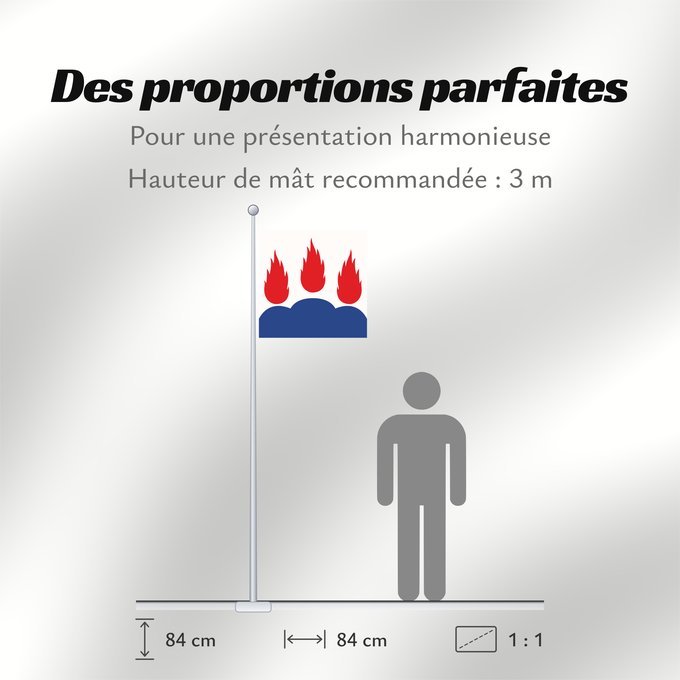 Proportions du drapeau : Västmanlands län